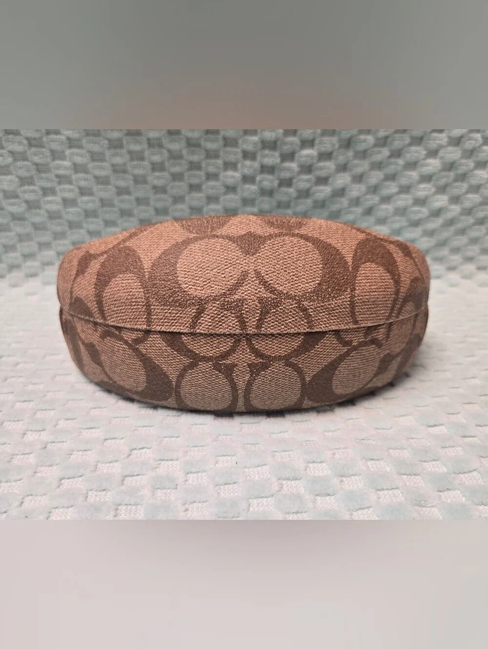 Coach Signature Canvas Sunglasses Case in Brown and Tan